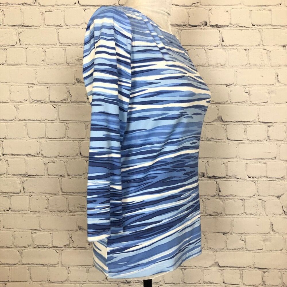 J McLaughlin Wavesong Top Size S Catalina Cloth Blue Sunset Lake - Picture 2 of 8